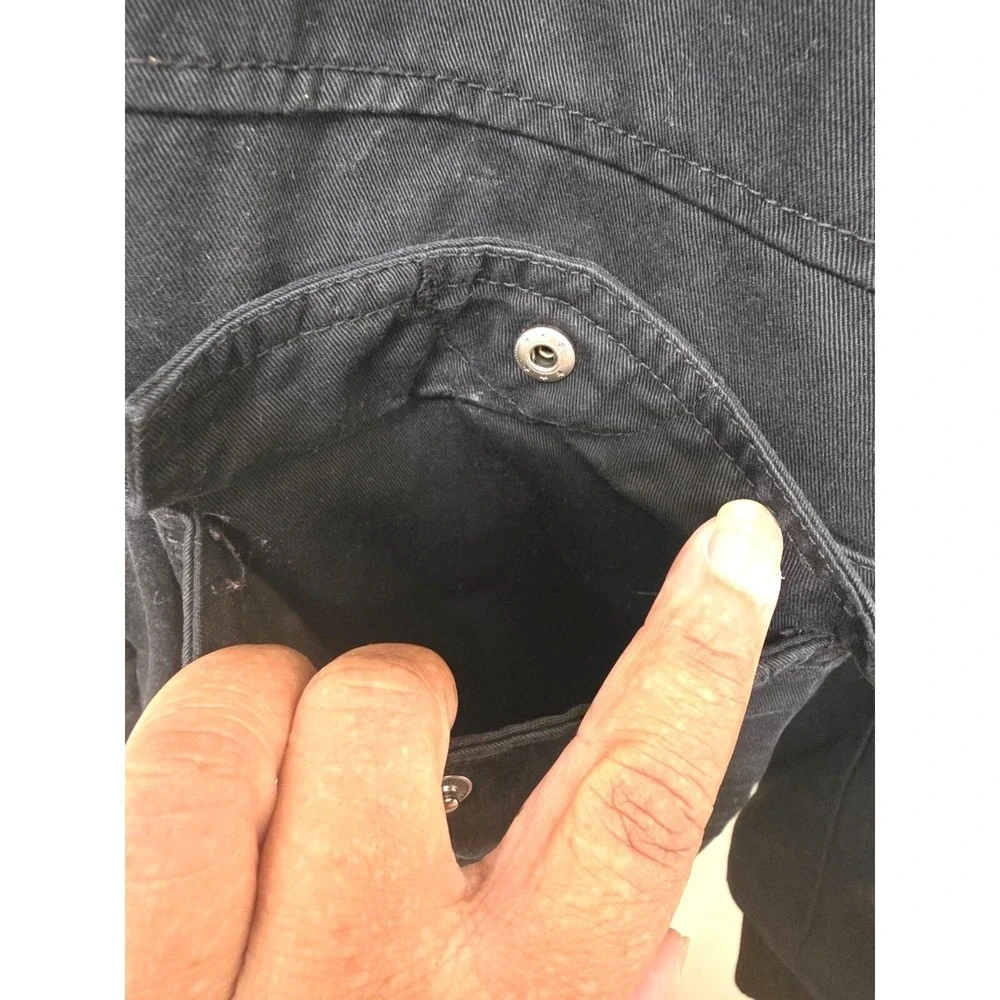 H & M Men's Black Heavy Cotton Jacket With Zipper & Button‎ Closure Size 40R